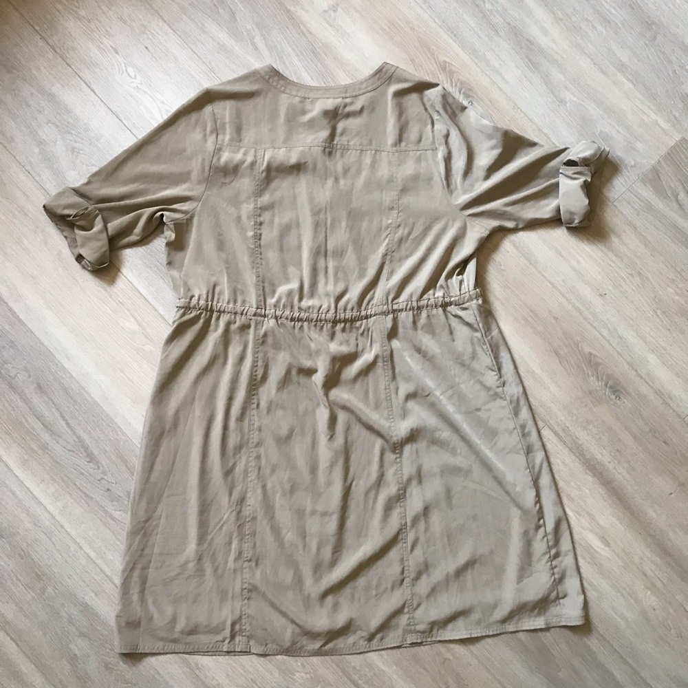 Lane Bryant Tan Button-Up Dress with Drawstring Waist - Picture 5 of 7